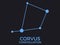 Corvus constellation. Stars in the night sky. Cluster of stars and galaxies. Constellation of blue on a black background. Vector
