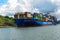 Cosco Piraeus shipping freighter loaded with containers