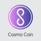 COSM - Cosmo Coin. The Market Logo of Coin or Market Emblem.