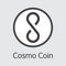 COSM - Cosmo Coin. The Market Logo of Coin or Market Emblem.