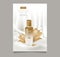 Cosmetic ads moisturizing serum. Light beige silk fabric water flower blossom.