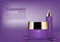 Cosmetic ads, Purple skin care set with lavender and template