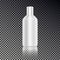 Cosmetic ads template, blank cosmetic mockup bottle with transparent reflection isolated on dark ba