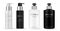 Cosmetic black, white plastic bottle. Eps 10