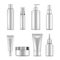Cosmetic bottles, beauty container white template set