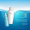 Cosmetic bottles cleansing gel, skin toner mockup