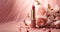 Cosmetic branding lipstick and flower