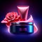 Cosmetic branding, moisturizing cream and lotion with red rose, vector illustration. AI generated