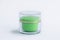 Cosmetic cream bottle in green color