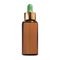 Cosmetic dropper bottle. Brown glass serum essence gold eyedropper