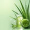 Cosmetic elegance Aloe leaves and juice for effective advertisement