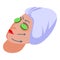 Cosmetic facial massage icon isometric vector. Face skin