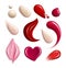 Cosmetic Foundation Lipgloss Cream Smears Realistic Icon Set