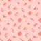 Cosmetic icon seamless pattern. Pink vector wallpaper.