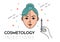 Cosmetic injections. Vector flat illustration with place for text. Mesotherapy, rejuvenation