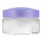 Cosmetic jar mockup. Round body cream cup with lid