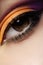 Cosmetic. Macro of fashion oriental eye make-up