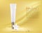 Cosmetic mock up with elegant serum tube and flower. Place your text