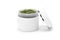 Cosmetic Natural face and body green cream in white container, jar Isolated on a white background. copy space