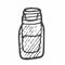 Cosmetic oil in a bottle, massage or sauna oil. Vector doodle illustration