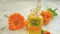 Cosmetic oil flower dripping essence organic calendula slow motion healthy