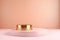 Cosmetic pedestal, pink and golden podium, Mock-up for presentation, Generative AI 1