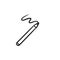 Cosmetic pencil and stroke sketch icon.