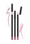 Cosmetic pink Make-up Eye liner Set Pencils with cap. Vector Iso