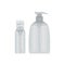 Cosmetic plastic bottle with dispenser pump, liquid container concept.