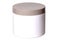 Cosmetic products isolated. Close-up of a closed cosmetic cream container with a professional cosmetic mud mask isolated on a