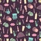 Cosmetic seamless pattern, accessories background.