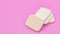 Cosmetic sponges powder for face make up on, Cosmetic sponges on pink background