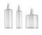 Cosmetic spray bottles set on white background. Small, big and wide bottles. Realistic vector design.