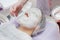 Cosmetician Nanost moisturizing mask after ultrasonic cleaning of the skin
