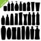 Cosmetics bottle silhouettes vector
