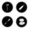 Cosmetics and hygienic accessories glyph icons set