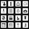 Cosmetics icons set squares vector