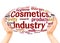 Cosmetics Industry word cloud hand sphere concept