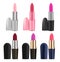 Cosmetics lipstick set. Realistic vector mockup