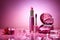 Cosmetics and Makeup Products in Pink Shades, pink life