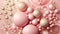 Cosmetics Pink Serum bubbles on pastel background. Collagen bubbles Design. Moisturizing Essentials and Serum Concept. Vitamin for
