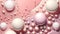 Cosmetics Pink Serum bubbles on pastel background. Collagen bubbles Design. Moisturizing Essentials and Serum Concept. Vitamin for