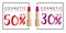 Cosmetics sale banner with lipstick. Fashion sale discount illustration