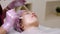 Cosmetologist makes the Rejuvenating facial injections procedure for tightening and smoothing wrinkles on the face skin