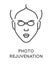 Cosmetology and skincare, photo rejuvenation isolated line icon