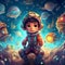 cosmic adventure with a young explorer