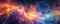 Cosmic Burst: dynamic panorama featuring explosive bursts of cosmic energy, swirling nebulae panorama