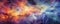 Cosmic Burst: dynamic panorama featuring explosive bursts of cosmic energy, swirling nebulae panorama