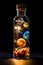 Cosmic Captivation: Stars of the Solar System Encased in a Bottle. created with Generative AI