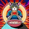 Cosmic Cat: A Psychedelic Ramen Feast